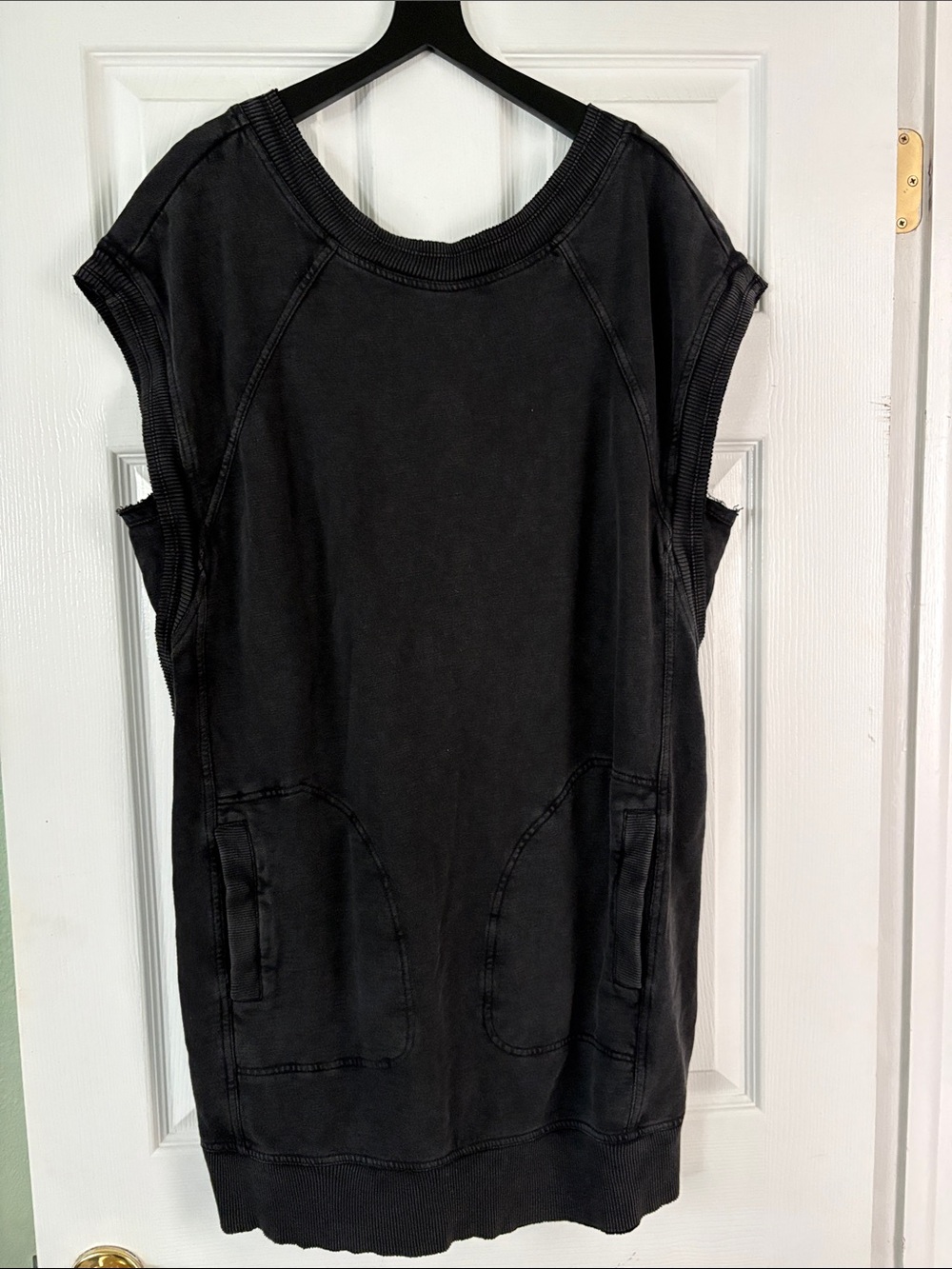Anthropologie | Daily Practice Black Sweatshirt Mini Dress - Picture 3 of 10